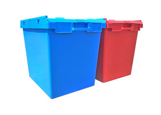 750*570*625MM Stack Attached Lid Container / Plastic Logistics Nesting Tote Box