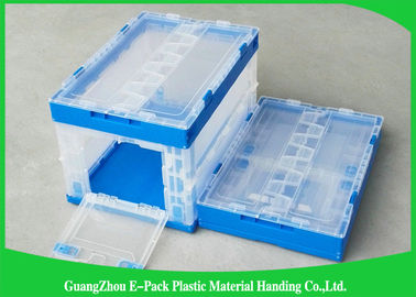Récipients en plastique pliants attachés solides de couvercles stockés pour le supermarché