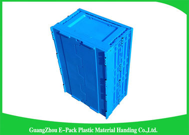 Caisse pliante attachée de stockage de couvercles, 45 L boîte en plastique pliable d'industrie
