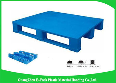 palettes en plastique bleues de 1200 * de 800mm avec trois coureurs, HDPE en plastique de Vierge de palettes de dérapages