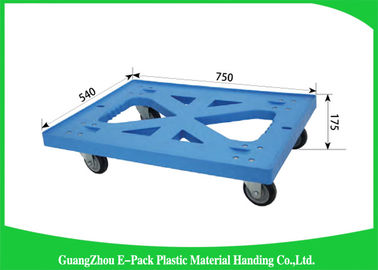palette mobile en plastique 100% à quatre roues résistant pp de chariot de 750 * de 570 * 175mm