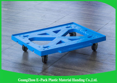 Matériaux mobiles en plastique bleus plats de Dolly Four Wheels 100% pp pour industriel