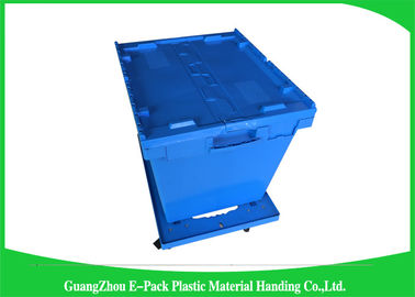 grandes boîtes de rangement 60L en plastique avec les couvercles, récipients d'expédition en plastique avec les couvercles attachés