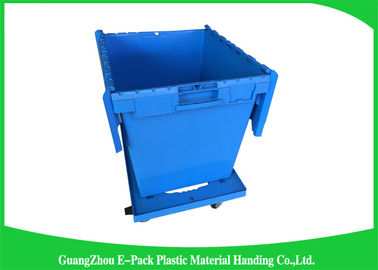 grandes boîtes de rangement 60L en plastique avec les couvercles, récipients d'expédition en plastique avec les couvercles attachés