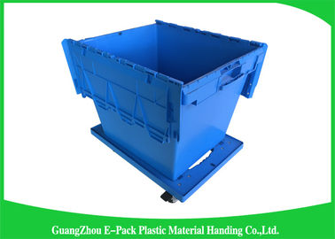 grandes boîtes de rangement 60L en plastique avec les couvercles, récipients d'expédition en plastique avec les couvercles attachés