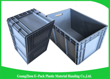 Poubelles de stockage industrielles en plastique standard de pp, boîtes de empilement en plastique réutilisables