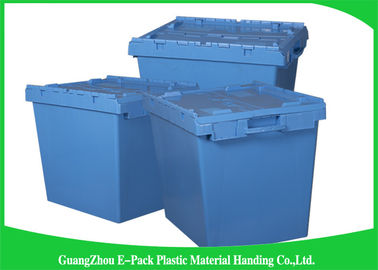 Boîtes de rangement résistantes logistiques d'emboîtement, poubelles de stockage en plastique avec les couvercles articulés