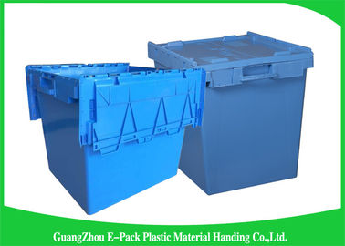 Boîtes de rangement résistantes logistiques d'emboîtement, poubelles de stockage en plastique avec les couvercles articulés