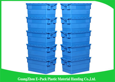 Grands récipients en plastique logistiques de empaquetage, déplacement de Tote With Hinged Lid Rentable de distribution