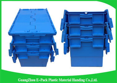 Grands récipients en plastique logistiques de empaquetage, déplacement de Tote With Hinged Lid Rentable de distribution
