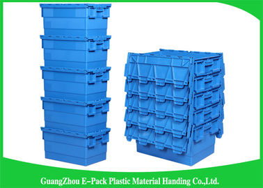Grands récipients en plastique logistiques de empaquetage, déplacement de Tote With Hinged Lid Rentable de distribution