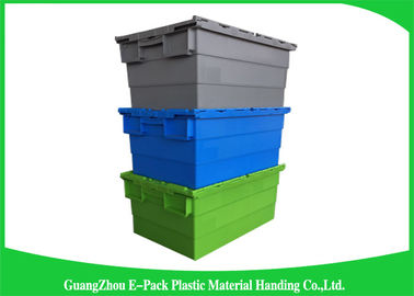 Boîtes de rangement en plastique opaques de logistique durable de chiffre d'affaires avec le couvercle pour des nourritures