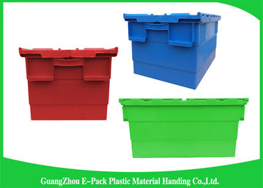Les boîtes en mouvement en plastique de Customzized ont attaché des conteneurs de couvercle pour l'entrepôt