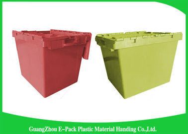 sécurité 50kgs déplaçant les conteneurs attachés en plastique de couvercle faciles à nettoyer