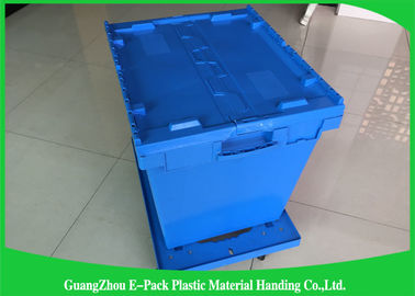 Sécurité 50kgs solide déplaçant la couleur bleue ci-jointe en plastique de conteneurs de couvercle