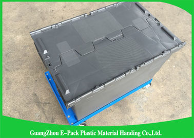 Poubelles de stockage en plastique durables avec des couvercles/conteneurs attachés de distribution de couvercle