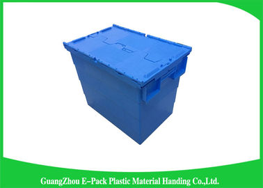 Plastique empilable mobile résistant Tote Boxes With Hinged Lids