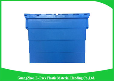 Plastique empilable mobile résistant Tote Boxes With Hinged Lids