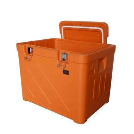 Boîte fraîche isolée en plastique non-toxique orange, boîte de rangement froide du pique-nique 110L