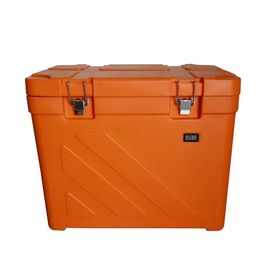 Boîte fraîche isolée en plastique non-toxique orange, boîte de rangement froide du pique-nique 110L