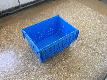 Couvercle attaché Mesh Body Plastic Storage Crates pour le transport