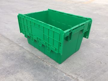 Les poubelles de stockage en plastique jaunes ont attaché des couvercles empilés pour le transport