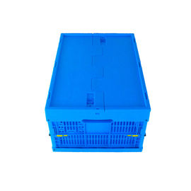 Le fond solide pliant en plastique ci-joint Mesh Body des caisses 600*400*265 millimètre de couvercles