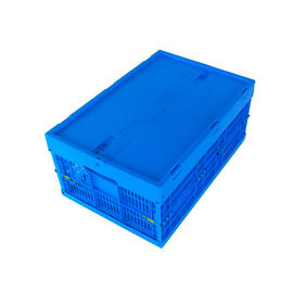Le fond solide pliant en plastique ci-joint Mesh Body des caisses 600*400*265 millimètre de couvercles