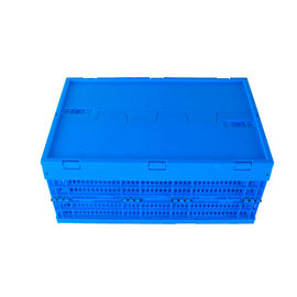 Le fond solide pliant en plastique ci-joint Mesh Body des caisses 600*400*265 millimètre de couvercles