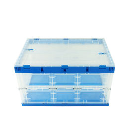 série Tote Boxes Attached Lids Stacking pliant de plastique de 650*440 millimètre