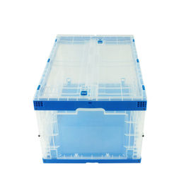 série Tote Boxes Attached Lids Stacking pliant de plastique de 650*440 millimètre