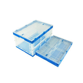 série Tote Boxes Attached Lids Stacking pliant de plastique de 650*440 millimètre