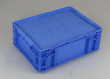 Chiffres d'affaires en plastique articulés de Tote Boxes Blue Color Stacking de stockage de couvercles