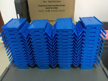 Nid en plastique de petite taille Tote Boxes Attached Lids de pile de 120*80*60 millimètre