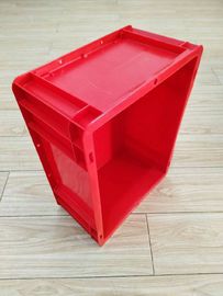 Euro rouge en plastique de Vierge empilant le convoyeur des conteneurs 400*300 millimètre assortissant l'option de couvercles de système