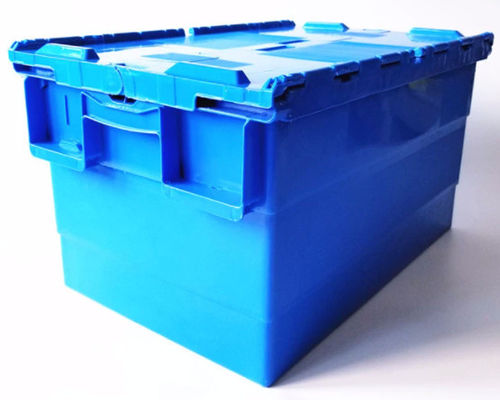 Récipient d'entreposage en plastique bleu de Grey Green 60L avec le couvercle