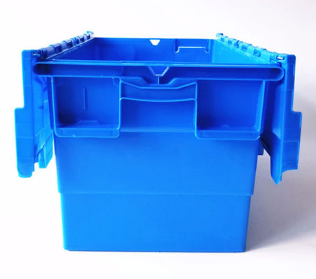Récipient d'entreposage en plastique bleu de Grey Green 60L avec le couvercle
