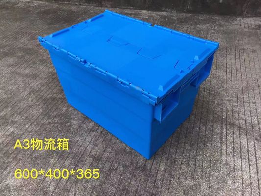 Emballages 600*400mm en plastique Theftproof de stockage avec le couvercle articulé
