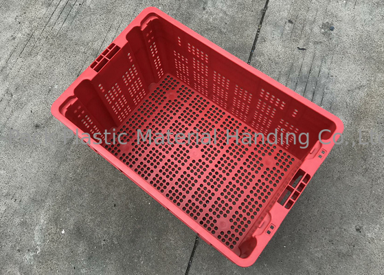 Caisses de empilement en plastique empilables exhalées pour la taille de Mesh Structure 120mm de fruit
